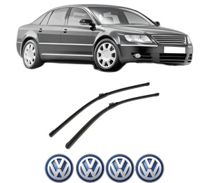 Set stergatoare auto Volkswagen PHAETON (3D1, 3D2, 3D3, 3D4, 3D6, 3D7, 3D8, 3D9) din 2002-2016, pentru parbriz auto, 2 bucati, Bosch Aerotwin, din cauciuc siliconat rezistent, 4 Stickere Auto Volkswagen - Img 2