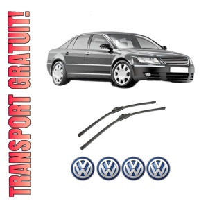 Set stergatoare auto Volkswagen PHAETON (3D1, 3D2, 3D3, 3D4, 3D6, 3D7, 3D8, 3D9) din 2002-2016, pentru parbriz auto, 2 bucati, Bosch Aerotwin, din cauciuc siliconat rezistent, 4 Stickere Auto Volkswagen