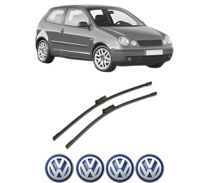 Set stergatoare auto Volkswagen POLO IV (9N_, 9A_) din 2001-2009, pentru parbriz auto, 2 bucati, Bosch Aerotwin, din cauciuc siliconat rezistent, 4 Stickere Auto Volkswagen - Img 2