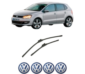 Set stergatoare auto Volkswagen POLO Van V (6R1, 6C1) din 2009-2017, pentru parbriz auto, 2 bucati, Bosch Aerotwin, din cauciuc siliconat rezistent, 4 Stickere Auto Volkswagen - Img 2