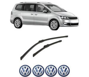 Set stergatoare auto Volkswagen SHARAN (7N1, 7N2) din 2010-2022, pentru parbriz auto, 2 bucati, Bosch Aerotwin, din cauciuc siliconat rezistent, 4 Stickere Auto Volkswagen - Img 2
