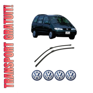 Set stergatoare auto Volkswagen SHARAN VAN (7M_) din 1996-2010, pentru parbriz auto, 2 bucati, Bosch Aerotwin, din cauciuc siliconat rezistent, 4 Stickere Auto Volkswagen