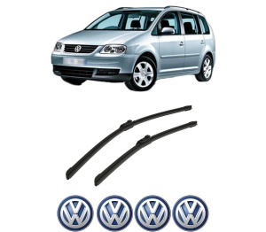 Set stergatoare auto Volkswagen TOURAN (1T3) din 2010-2015, pentru parbriz auto, 2 bucati, Bosch Aerotwin, din cauciuc siliconat rezistent, 4 Stickere Auto Volkswagen - Img 2