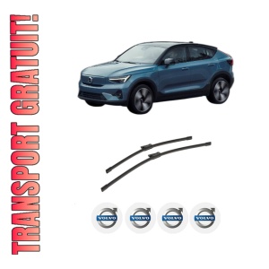 Set stergatoare auto VOLVO C40 (539) din 2021-2022, pentru parbriz auto, 2 bucati, Bosch Aerotwin, din cauciuc siliconat rezistent, 4 Stickere Auto VOLVO