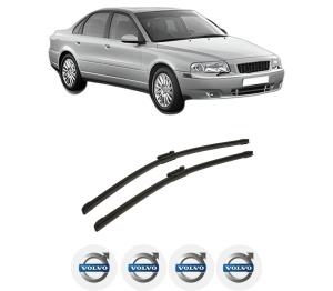 Set stergatoare auto VOLVO S80 I (184) din 1998-2006, pentru parbriz auto, 2 bucati, Bosch Aerotwin, din cauciuc siliconat rezistent, 4 Stickere Auto VOLVO - Img 2