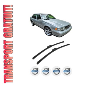 Set stergatoare auto VOLVO S90 I (964) din 1997-1998, pentru parbriz auto, 2 bucati, Bosch Aerotwin Retrofit, din cauciuc siliconat rezistent, 4 Stickere Auto VOLVO