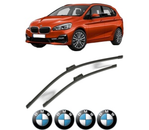 Set stergatoare BMW Seria 2 Gran Tourer Van (F46) din 2014-2017, pentru parbriz auto, 2 bucati, Bosch Aerotwin, din cauciuc siliconat rezistent, 4 Stickere Auto BMW Seria v55095
