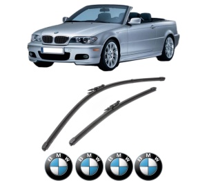 Set stergatoare BMW Seria 3 Convertible (E93) din 2006-2013, pentru parbriz auto, 2 bucati, Valeo Silencio Xtrm, din cauciuc siliconat rezistent, 4 Stickere Auto BMW Seria v38700