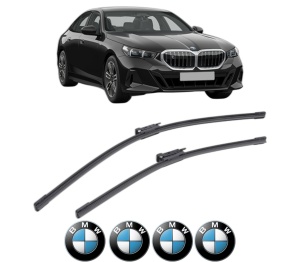 Set stergatoare BMW Seria 5 (G60, G90, G68) din 2023-2024, pentru parbriz auto, 2 bucati, Bosch Aerotwin, din cauciuc siliconat rezistent, 4 Stickere Auto BMW Seria v49000