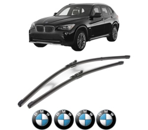 Set stergatoare BMW Seria X1 (E84) din 2009-2015, pentru parbriz auto, 2 bucati, Valeo Silencio Xtrm, din cauciuc siliconat rezistent, 4 Stickere Auto BMW Seria v38760