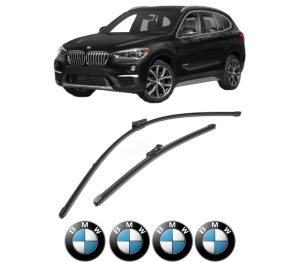 Set stergatoare BMW Seria X1 (F48) din 2014-2022, pentru parbriz auto, 2 bucati, Valeo Silencio Xtrm, din cauciuc siliconat rezistent, 4 Stickere Auto BMW Seria v36300