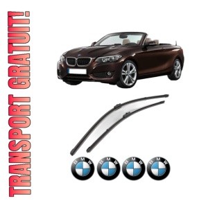 Set stergatoare BMW Seria X4 (F26) din 2014-2018, pentru parbriz auto, 2 bucati, Valeo Silencio Xtrm, din cauciuc siliconat rezistent, 4 Stickere Auto BMW Seria