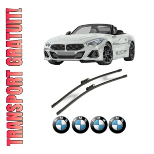 Set stergatoare BMW Seria Z4 Roadster (G29) din 2018, pentru parbriz auto, 2 bucati, Bosch Aerotwin, din cauciuc siliconat rezistent, 4 Stickere Auto BMW Seria