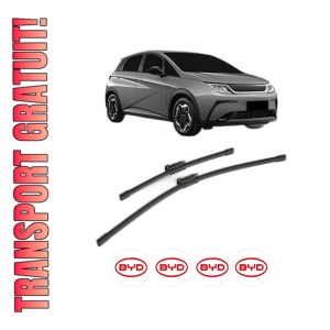 Set stergatoare BYD DOLPHIN din 2021-2023, pentru parbriz auto, 2 bucati, Bosch Aerotwin, din cauciuc siliconat rezistent, 4 Stickere Auto BYD