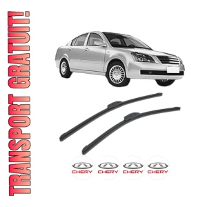 Set stergatoare CHERY A5 din 2007, pentru parbriz auto, 2 bucati, Bosch Aerotwin Retrofit, din cauciuc siliconat rezistent, 4 Stickere Auto CHERY