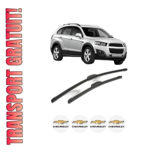 Set stergatoare CHEVROLET CAPTIVA (C100, C140) din 2006-2018, pentru parbriz auto, 2 bucati, Bosch Aerotwin Retrofit, din cauciuc siliconat rezistent, 4 Stickere Auto CHEVROLET