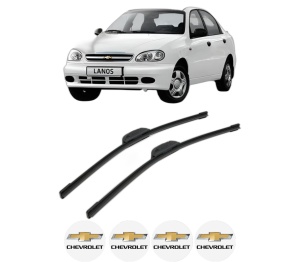 Set stergatoare CHEVROLET LANOS Saloon din 2004-2005, pentru parbriz auto, 2 bucati, Bosch Aerotwin Retrofit, din cauciuc siliconat rezistent, 4 Stickere Auto CHEVROLET v48940