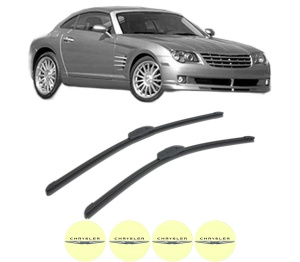 Set stergatoare CHRYSLER CROSSFIRE din 2003-2004, pentru parbriz auto, 2 bucati, Bosch Aerotwin Retrofit, din cauciuc siliconat rezistent, 4 Stickere Auto CHRYSLER v46990