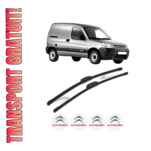 Set stergatoare CITROEN BERLINGO / BERLINGO FIRST Box Body/MPV (M_) din 1996-2011, pentru parbriz auto, 2 bucati, Bosch Aerotwin Retrofit, din cauciuc siliconat rezistent, 4 Stickere Auto CITROEN