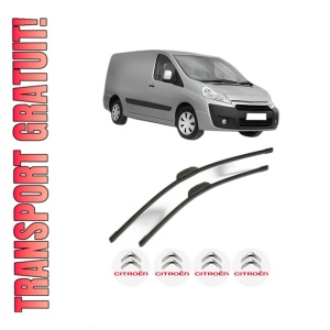 Set stergatoare CITROEN JUMPY II Van din 2007-2011, pentru parbriz auto, 2 bucati, Bosch Aerotwin Retrofit, din cauciuc siliconat rezistent, 4 Stickere Auto CITROEN