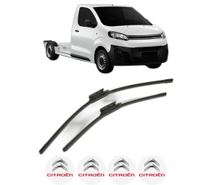 Set stergatoare CITROEN JUMPY III Platform/Chassis (V_) din 2016-2023, pentru parbriz auto, 2 bucati, Bosch Aerotwin, din cauciuc siliconat rezistent, 4 Stickere Auto CITROEN v54795
