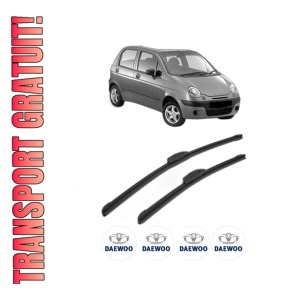 Set stergatoare DAEWOO MATIZ (M100, M150) din 1998-2003, pentru parbriz auto, 2 bucati, Bosch Aerotwin Retrofit, din cauciuc siliconat rezistent, 4 Stickere Auto DAEWOO