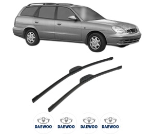 Set stergatoare DAEWOO NUBIRA Estate (J150) din 1999, pentru parbriz auto, 2 bucati, Bosch Aerotwin Retrofit, din cauciuc siliconat rezistent, 4 Stickere Auto DAEWOO v47235