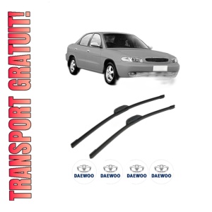 Set stergatoare DAEWOO NUBIRA Saloon (J100) din 1997-2000, pentru parbriz auto, 2 bucati, Bosch Aerotwin Retrofit, din cauciuc siliconat rezistent, 4 Stickere Auto DAEWOO
