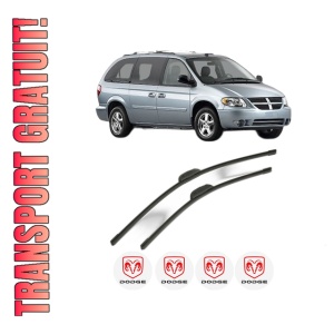 Set stergatoare DODGE GRAND CARAVAN din 2007-2011, pentru parbriz auto, 2 bucati, Bosch Aerotwin Retrofit, din cauciuc siliconat rezistent, 4 Stickere Auto DODGE