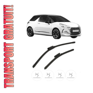 Set stergatoare DS DS 3 (SA_) din 2015-2019, pentru parbriz auto, 2 bucati, Bosch Aerotwin, din cauciuc siliconat rezistent, 4 Stickere Auto DS