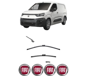 Set stergatoare FIAT DOBLO Box Body/MPV (510_, 511_) din 2022-2023, pentru parbriz auto, 2 bucati, Valeo Silencio, din cauciuc siliconat rezistent, 4 Stickere Auto FIAT v34860