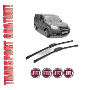 Set stergatoare FIAT DOBLO MPV (119_, 223_) din 2001-2005, pentru parbriz auto, 2 bucati, Bosch Aerotwin Retrofit, din cauciuc siliconat rezistent, 4 Stickere Auto FIAT