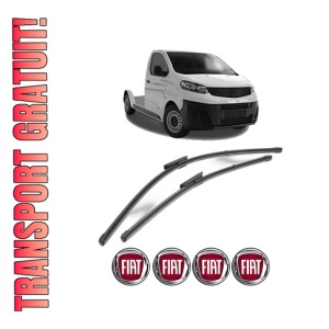 Set stergatoare FIAT SCUDO Platform/Chassis din 2022-2023, pentru parbriz auto, 2 bucati, Valeo Silencio Xtrm, din cauciuc siliconat rezistent, 4 Stickere Auto FIAT