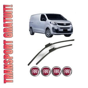 Set stergatoare FIAT SCUDO Van din 2022-2025, pentru parbriz auto, 2 bucati, Bosch Aerotwin, din cauciuc siliconat rezistent, 4 Stickere Auto FIAT