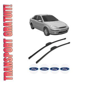 Set stergatoare FORD FOCUS I Saloon (DFW) din 1999-2002, pentru parbriz auto, 2 bucati, Bosch Aerotwin Retrofit, din cauciuc siliconat rezistent, 4 Stickere Auto FORD