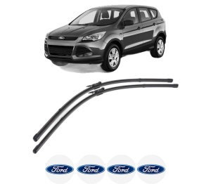 Set stergatoare FORD KUGA II VAN din 2014-2019, pentru parbriz auto, 2 bucati, Valeo Silencio, din cauciuc siliconat rezistent, 4 Stickere Auto FORD v35700