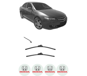Set stergatoare HONDA ACCORD VII (CM) din 2002-2008, pentru parbriz auto, 2 bucati, Valeo Silencio, din cauciuc siliconat rezistent, 4 Stickere Auto HONDA v34620