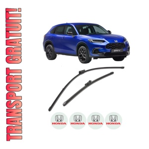 Set stergatoare HONDA ZR-V din 2023, pentru parbriz auto, 2 bucati, Valeo Silencio Xtrm, din cauciuc siliconat rezistent, 4 Stickere Auto HONDA