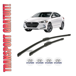 Set stergatoare HYUNDAI ELANTRA VI Saloon (AD, ADA) din 2015-2020, pentru parbriz auto, 2 bucati, Bosch Aerotwin Retrofit, din cauciuc siliconat rezistent, 4 Stickere Auto HYUNDAI
