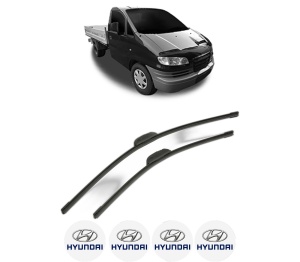 Set stergatoare HYUNDAI H-1 Platform/Chassis din 2000-2002, pentru parbriz auto, 2 bucati, Bosch Aerotwin Retrofit, din cauciuc siliconat rezistent, 4 Stickere Auto HYUNDAI v52510