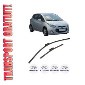 Set stergatoare HYUNDAI ix20 (JC) din 2010-2019, pentru parbriz auto, 2 bucati, Bosch Aerotwin, din cauciuc siliconat rezistent, 4 Stickere Auto HYUNDAI