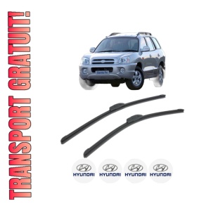 Set stergatoare HYUNDAI SANTA FÉ I SUV Van (SM) din 2000-2003, pentru parbriz auto, 2 bucati, Bosch Aerotwin Retrofit, din cauciuc siliconat rezistent, 4 Stickere Auto HYUNDAI