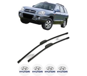 Set stergatoare HYUNDAI SANTA FÉ II SUV Van (CM) din 2005-2009, pentru parbriz auto, 2 bucati, Bosch Aerotwin Retrofit, din cauciuc siliconat rezistent, 4 Stickere Auto HYUNDAI v45515
