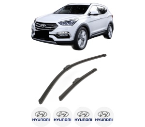 Set stergatoare HYUNDAI SANTA FÉ III SUV Van (DM) din 2015, pentru parbriz auto, 2 bucati, Bosch Aerotwin Retrofit, din cauciuc siliconat rezistent, 4 Stickere Auto HYUNDAI v53535