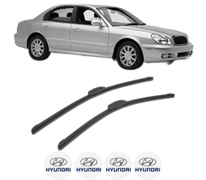 Set stergatoare HYUNDAI SONATA IV (EF) din 1998-2004, pentru parbriz auto, 2 bucati, Bosch Aerotwin Retrofit, din cauciuc siliconat rezistent, 4 Stickere Auto HYUNDAI v46800