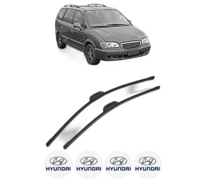 Set stergatoare HYUNDAI TRAJET Box Body/MPV (FO) din 1999-2004, pentru parbriz auto, 2 bucati, Bosch Aerotwin Retrofit, din cauciuc siliconat rezistent, 4 Stickere Auto HYUNDAI v53295