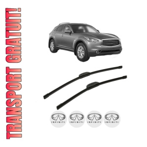 Set stergatoare INFINITI QX70 din 2013-2014, pentru parbriz auto, 2 bucati, Bosch Aerotwin Retrofit, din cauciuc siliconat rezistent, 4 Stickere Auto INFINITI