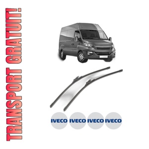 Set stergatoare Iveco DAILY VI Van din 2014-2022, pentru parbriz auto, 2 bucati, Bosch Aerotwin, din cauciuc siliconat rezistent, 4 Stickere Auto Iveco