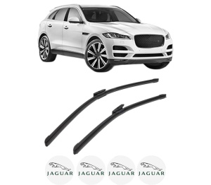 Set stergatoare JAGUAR F-PACE (X761) din 2015-2023, pentru parbriz auto, 2 bucati, Bosch Aerotwin Multi, din cauciuc siliconat rezistent, 4 Stickere Auto JAGUAR v53775