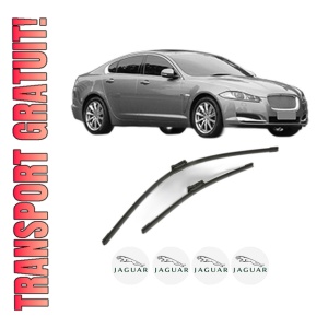 Set stergatoare JAGUAR XF II (X260) din 2015-2020, pentru parbriz auto, 2 bucati, Bosch Aerotwin, din cauciuc siliconat rezistent, 4 Stickere Auto JAGUAR